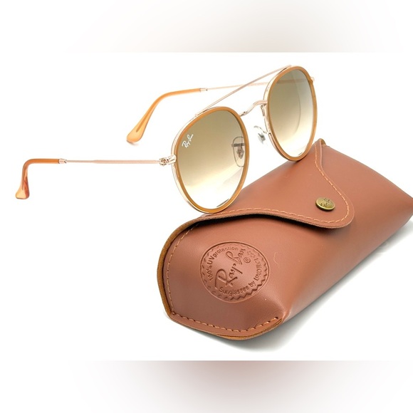 Ray-Ban Round Sunglasses 51mm Brown Lens RB3647N Circle Double 9070/51 - Picture 12 of 13